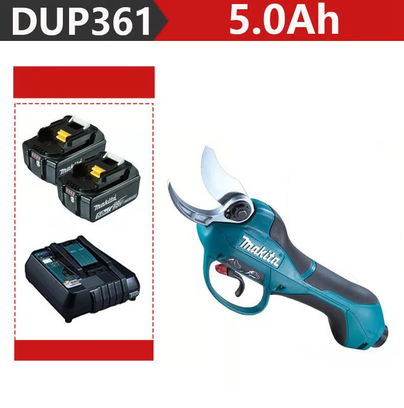 [MAKITA DUP361PT2 foarfecă de tuns 1000W + două baterii 5.0Ah 36V + încărcător] 6 ore de viață a bateriei